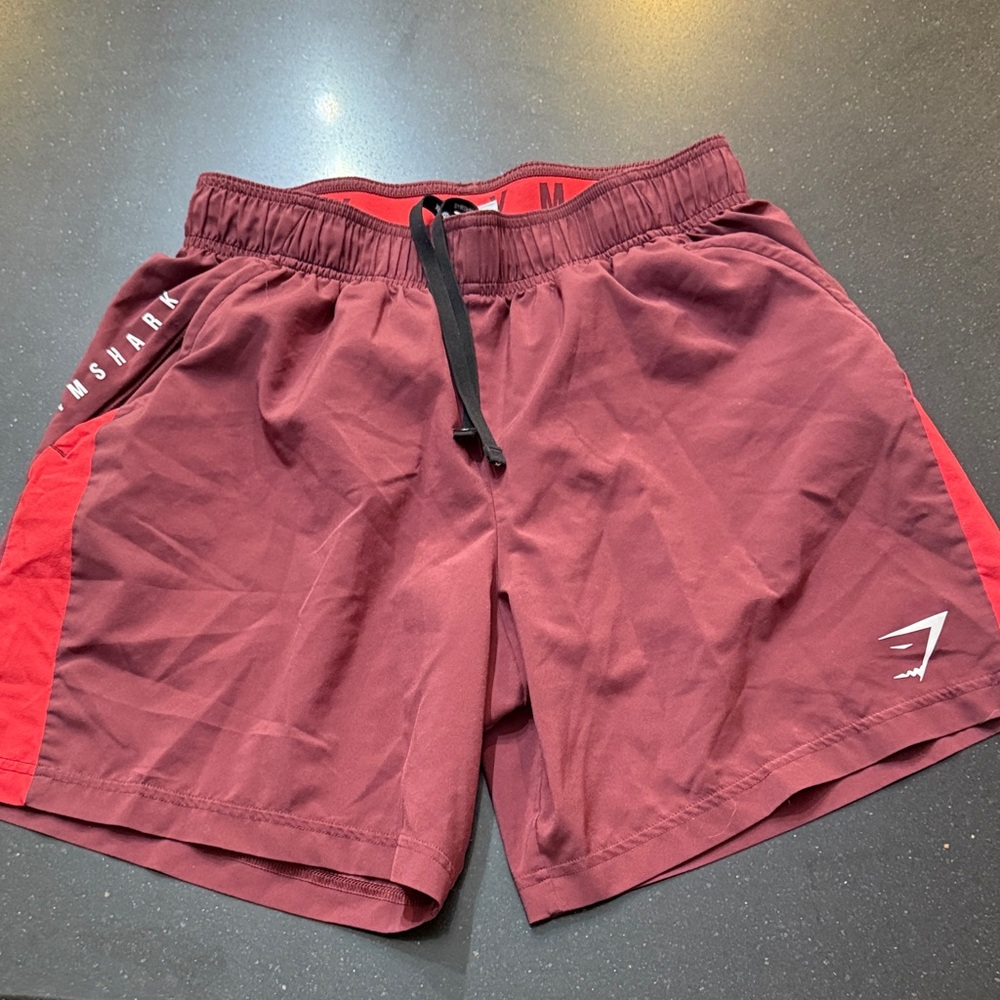 Gymshark Men's Dark Red Athletic Shorts